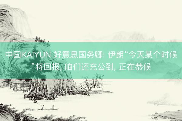中国KAIYUN 好意思国务卿: 伊朗“今天某个时候”将回报， 咱们还充公到， 正在恭候