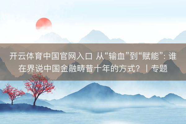 开云体育中国官网入口 从“输血”到“赋能”: 谁在界说中国金融畴昔十年的方式? 丨专题