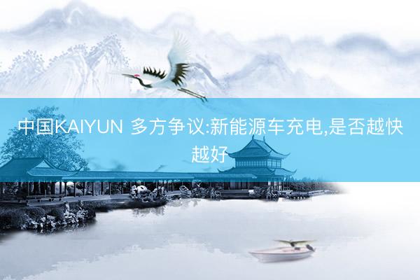 中国KAIYUN 多方争议:新能源车充电，是否越快越好
