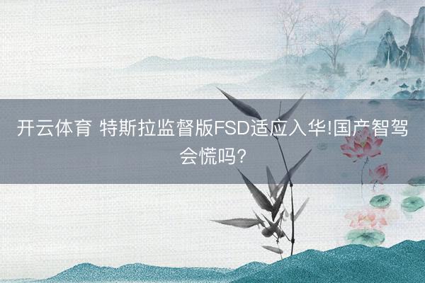 开云体育 特斯拉监督版FSD适应入华!国产智驾会慌吗?